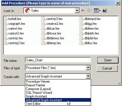 Add Procedure with Advanced Graph Assistant