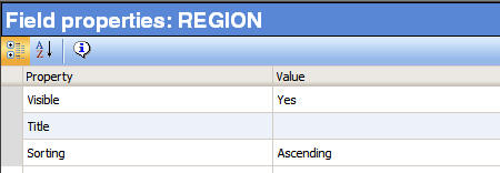 Field properties for all other dimensions