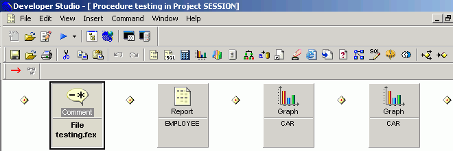 Procedure viewer with FILEDEF and GRAPHSERVURL SET parameters