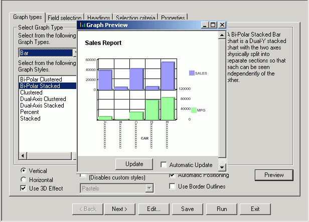 Bi-polar stacked bar chart DevStudio