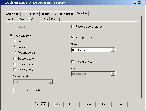 X-axis subtab DevStudio