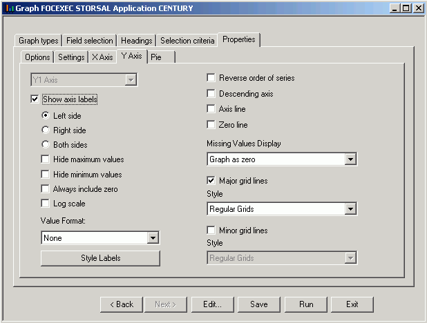 Y-axis subtab DevStudio