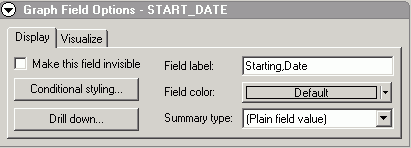 Display subtab on the Field Selection tab
