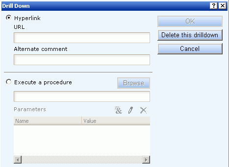 Drill Down dialog box