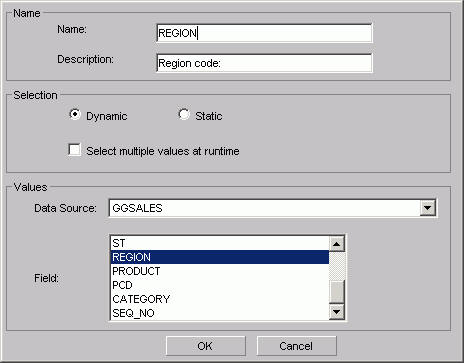Parameter Properties dialog box