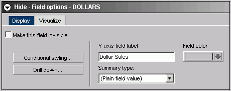 Display tab for Field options