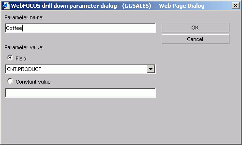 Drill down parameter name