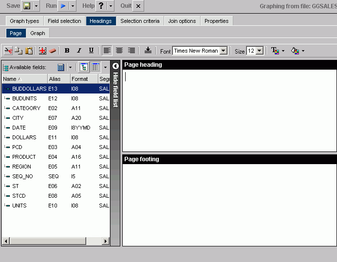 Headings tab MR