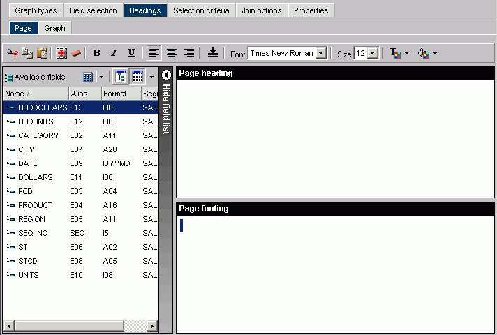 Headings tab MR